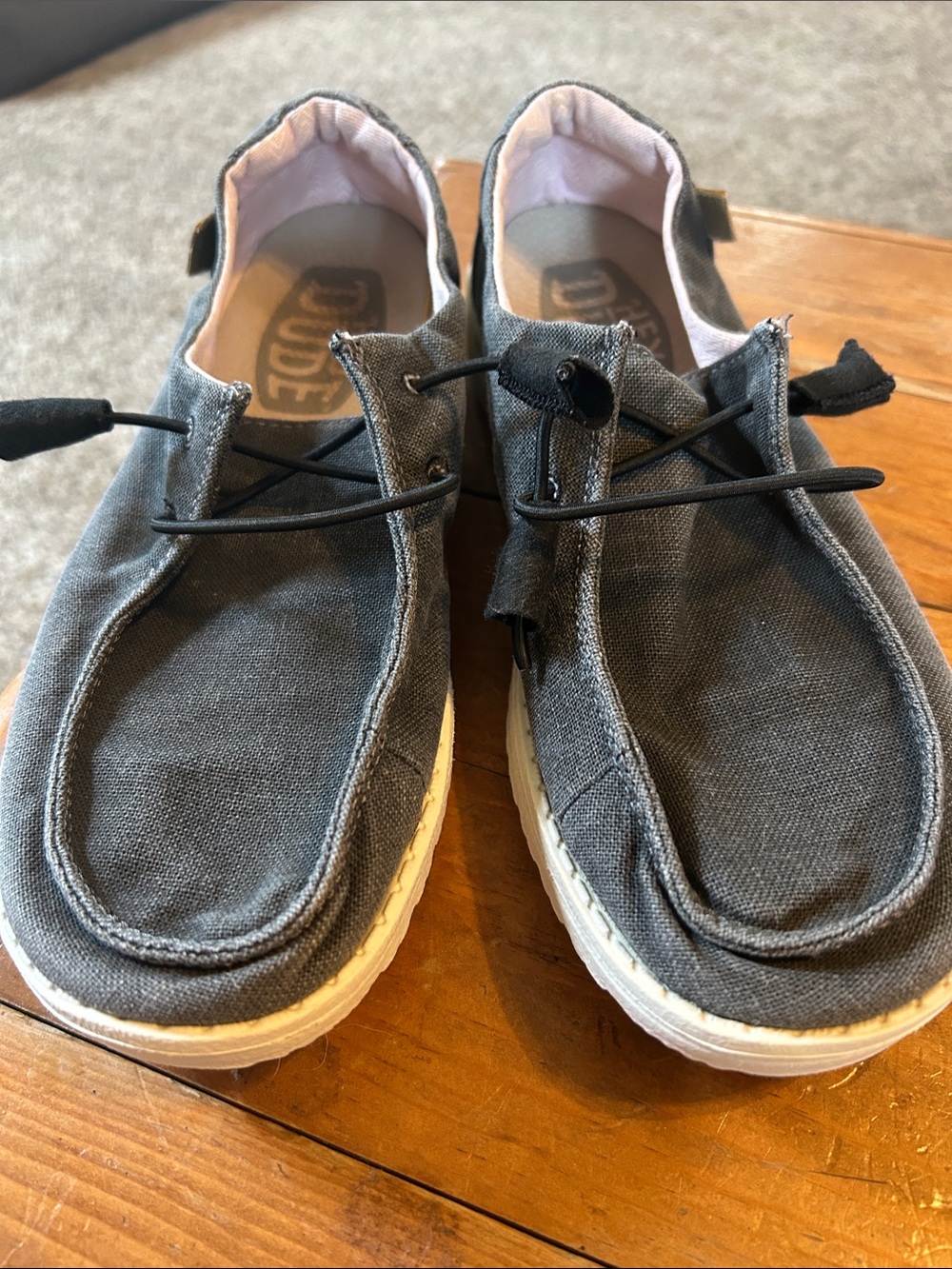 Hey Dude Women's Gray Canvas Slip-On Loafers